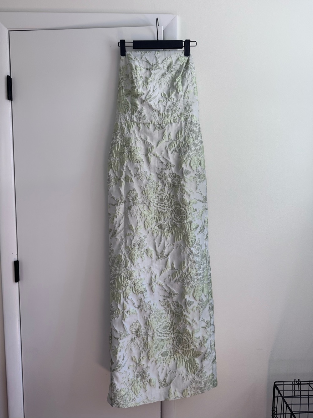 Elegant Light Green Floral Embroidered Wedding Dress